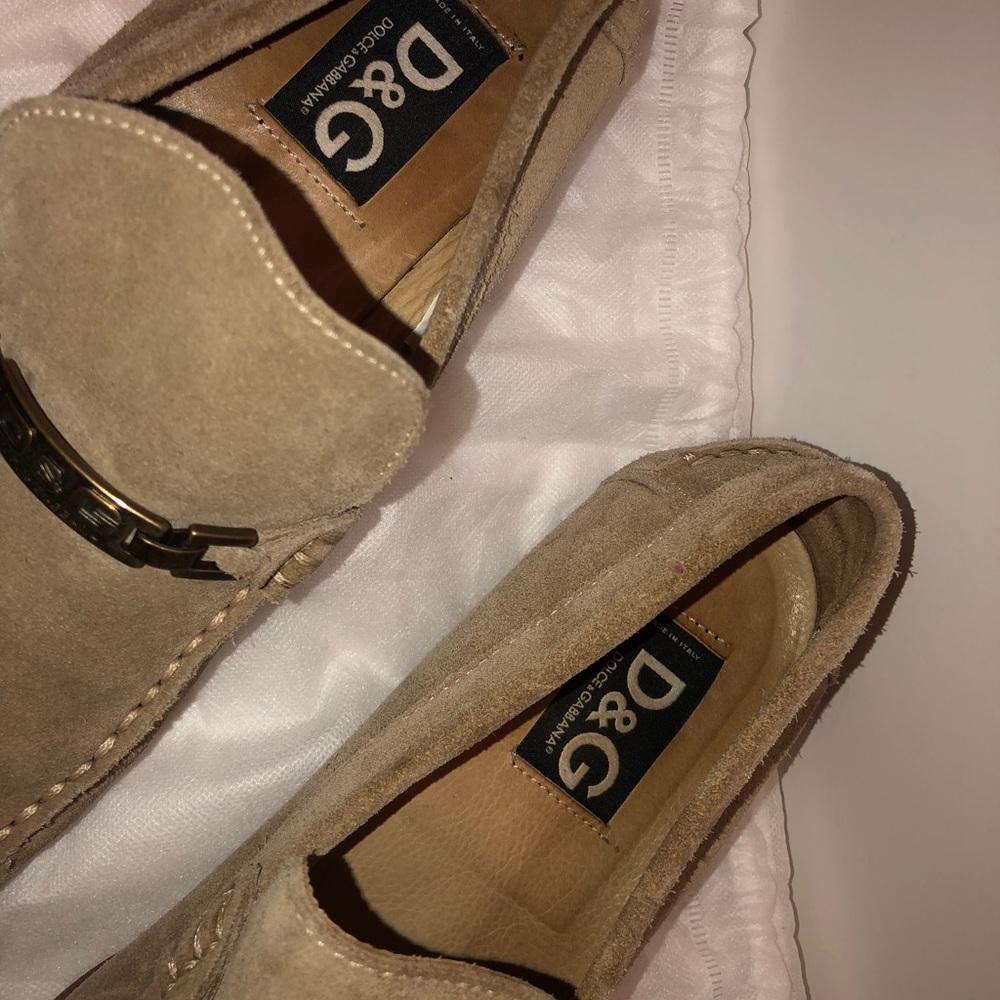 D&G Tan Leather Moccasins Loafer